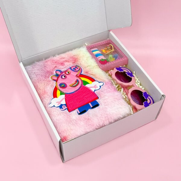Adorable Peppa Pig Gift Set for Kids – Fluffy Diary, Sunglasses & Hair Accessories - Image 2