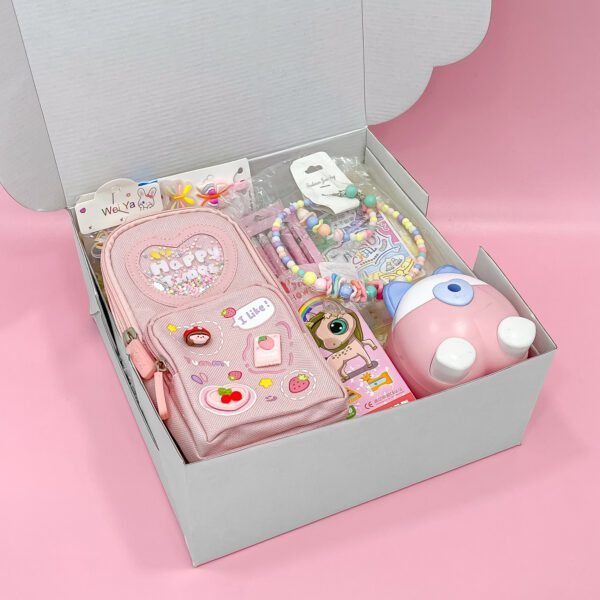 Premium Pink Kids Gift Set – Cute Pouch, Jewelry, Highlighters, Sharpener & More - Image 2