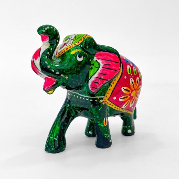 Vibrant Colorful Elephant Decor Set – Pack of 2 Exquisite Indian Figurines - Image 3