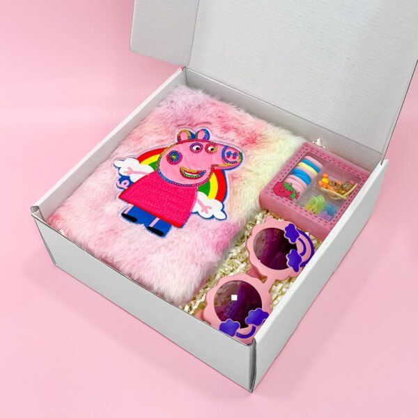 Adorable Peppa Pig Gift Set for Kids – Fluffy Diary, Sunglasses & Hair Accessories - Image 3