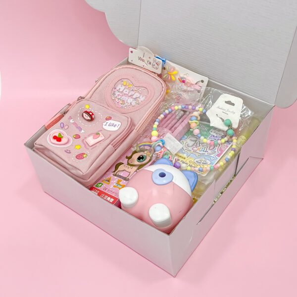 Premium Pink Kids Gift Set – Cute Pouch, Jewelry, Highlighters, Sharpener & More - Image 3