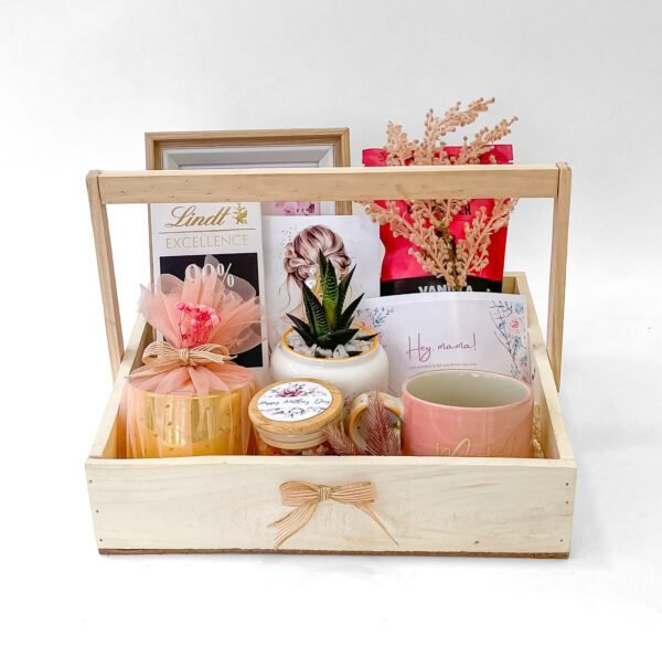 Elegant Mother's Day Gift Tray | Premium Tray with Chocolates, Candle, Plant & Greeting Card - Image 4