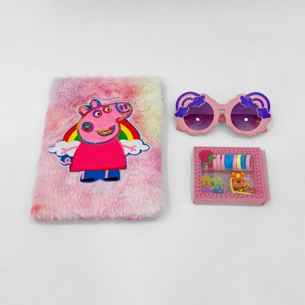 Adorable Peppa Pig Gift Set for Kids – Fluffy Diary, Sunglasses & Hair Accessories - Image 4