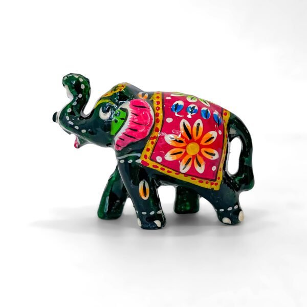 Colorful Elephant Statue – 2 Inch Hand-Painted Indian Miniature Showpiece - Image 4