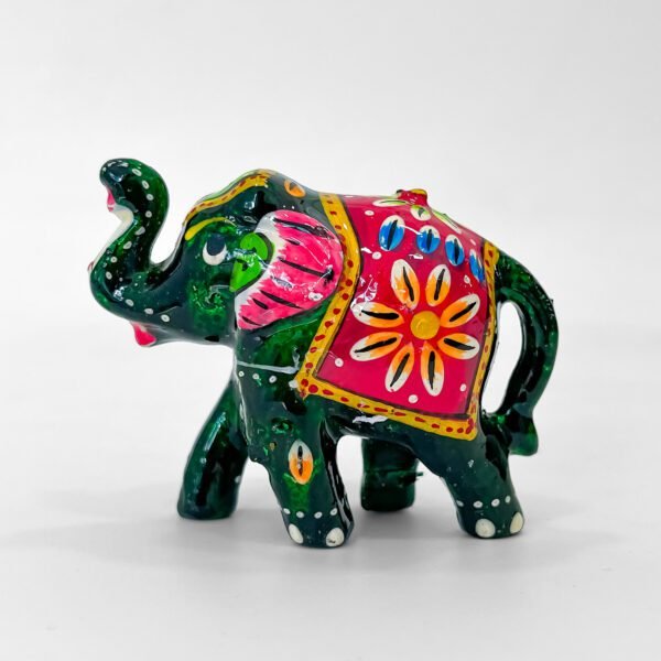 Colorful Elephant Statue Set – Pack of 3 Hand-Painted Rajasthani Miniatures - Image 4