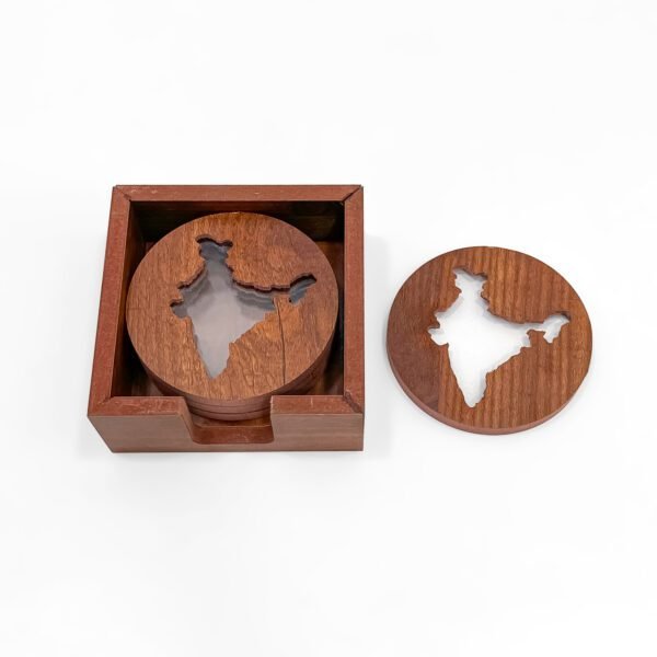 India Map Wooden Coaster