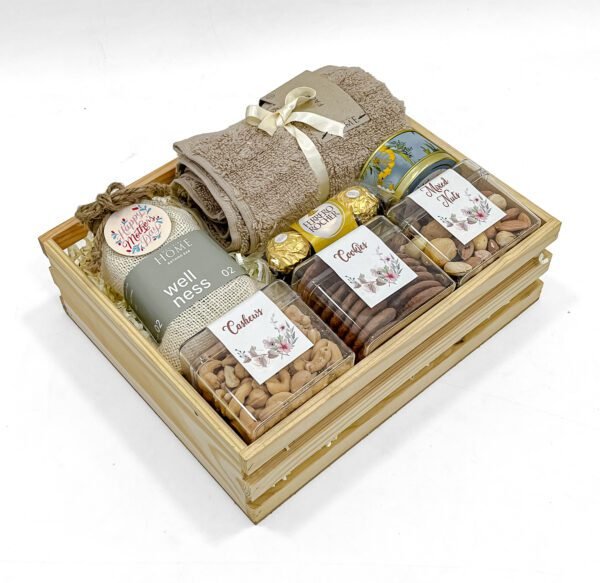 Premium & Heartfelt Mother's Day Wellness Gift Hamper – Candle, Ferrero, Nuts & Towel - Image 2