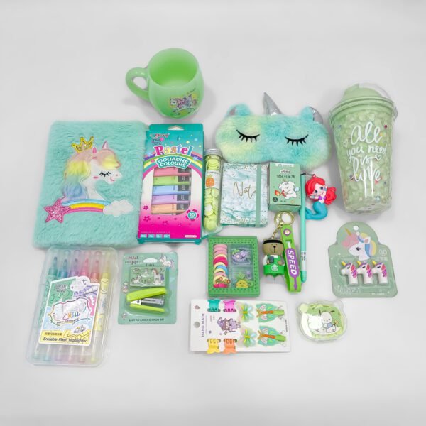 Premium Pastel Green Gift Hamper – All-in-One Surprise Box for Kids - Image 4