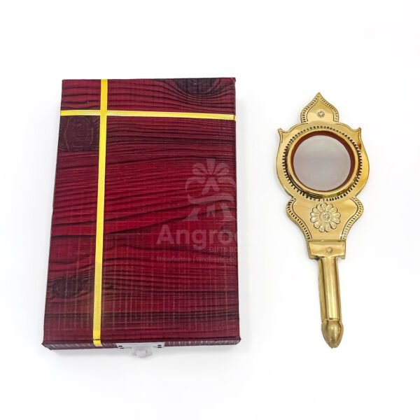 Heritage Aranmula Kannadi – Medium Handcrafted Kerala Brass Mirror (8 Inch) - Image 5
