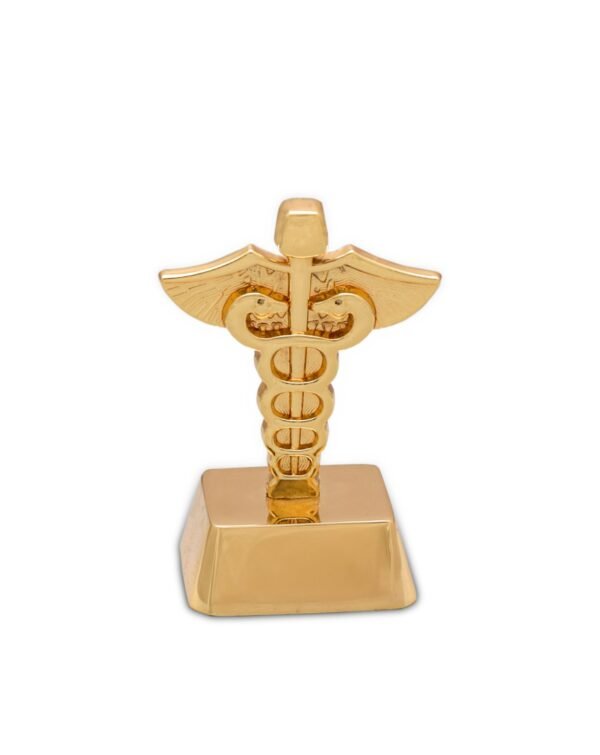 Gold Caduceus Pen Holder