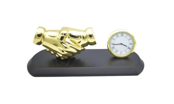 Handshake Sculpture with Clock