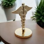 Gold Caduceus Paperweight