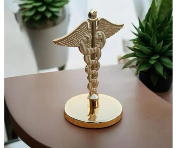 Gold Caduceus Paperweight