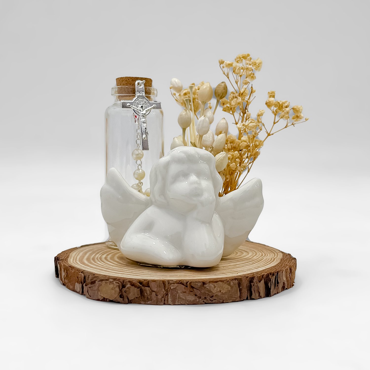 Angel with rosary decor