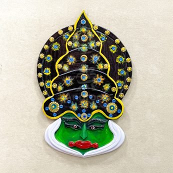 Kerala Traditional Kathakali Face Wall Hanging – 16 Inch Handcrafted Décor Piece