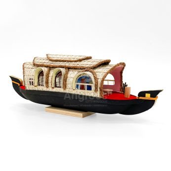 Premium Handcrafted Traditional Boat Showpiece – 15 Inch Kerala Houseboat Model