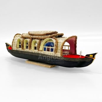 Artisan-Crafted 14 Inch Kerala Houseboat Model – Authentic South Indian Decor
