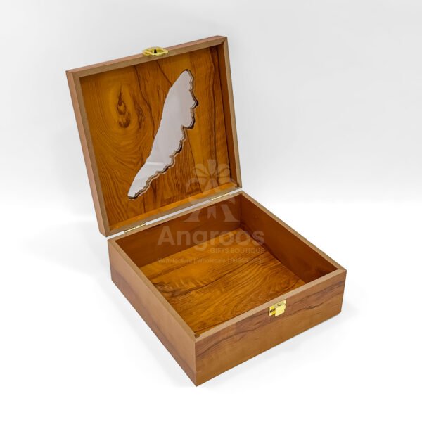 Premium Wooden Gift Box with Kerala Map Cutout – 8.5x8.5x3.5 Inch Handcrafted Organizer - Image 2