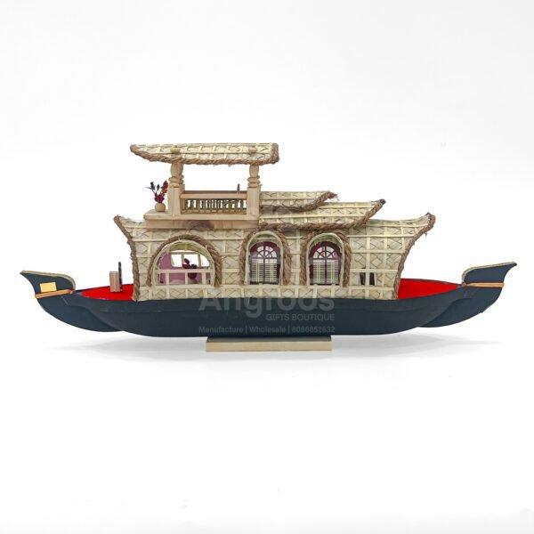 Kerala Houseboat Decor Showpiece – Double Deck 15 Inch Handcrafted Model - Image 2
