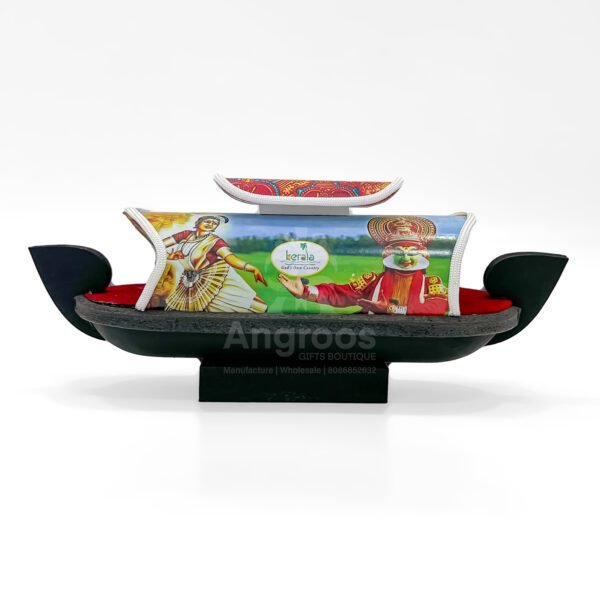 Colorful 9 Inch Kerala Miniature Houseboat – Traditional Travel Gift - Image 2