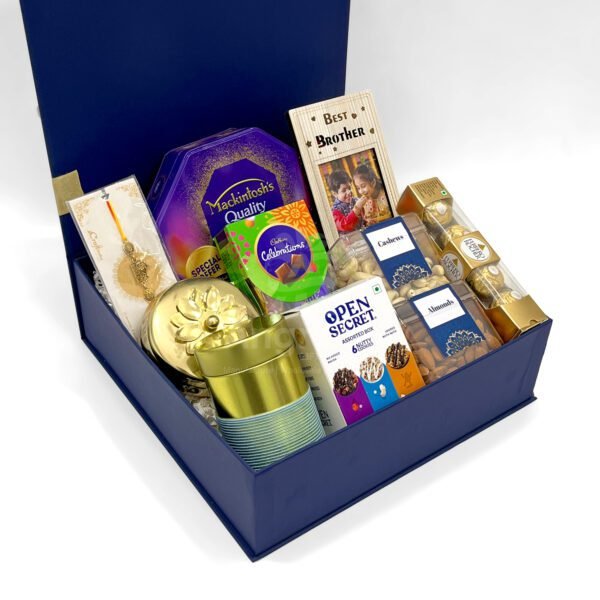 Premium Rakhi Gift Hamper – Chocolates, Dry Fruits & Designer Keepsakes - Image 2