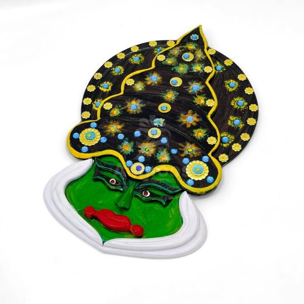 Kerala Traditional Kathakali Face Wall Hanging – 16 Inch Handcrafted Décor Piece - Image 2