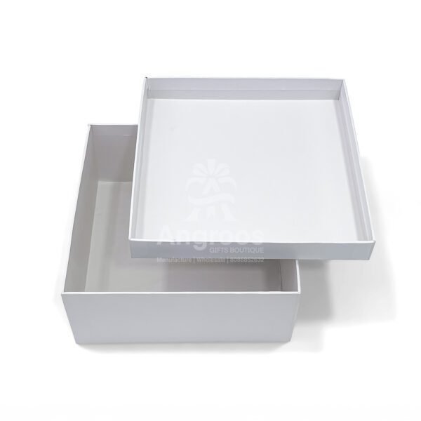 Plain White Rigid Gift Box – 9.5 x 9.5 x 4 Inch Square Packaging Box - Image 2