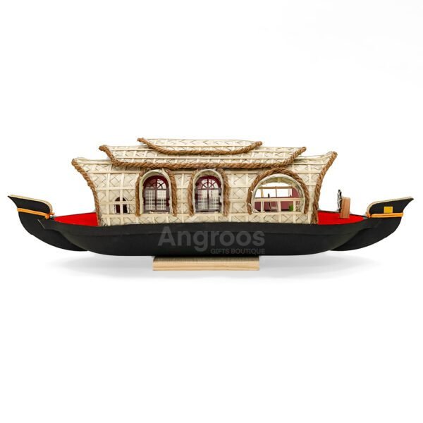 Premium Handcrafted Traditional Boat Showpiece – 15 Inch Kerala Houseboat Model - Image 3