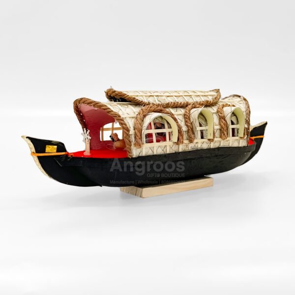 Compact Miniature Houseboat Gift – 10 Inch Kerala Handmade Decor Piece - Image 3