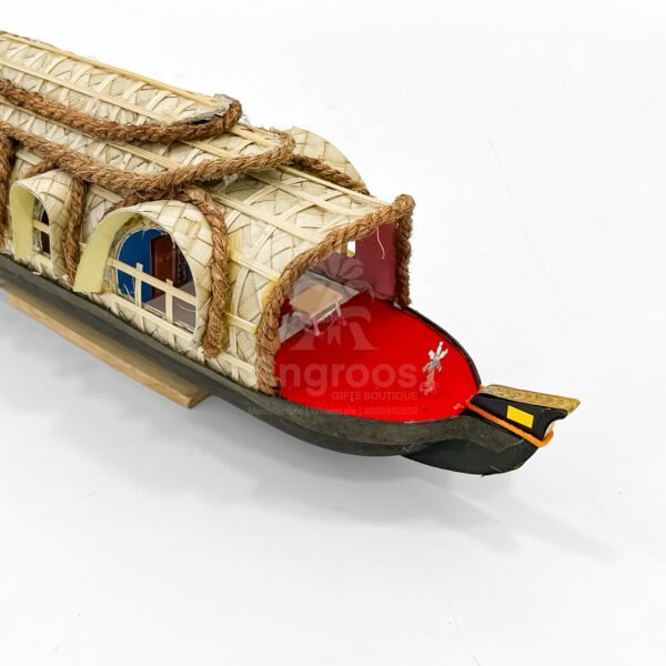 Artisan-Crafted 14 Inch Kerala Houseboat Model – Authentic South Indian Decor - Image 3