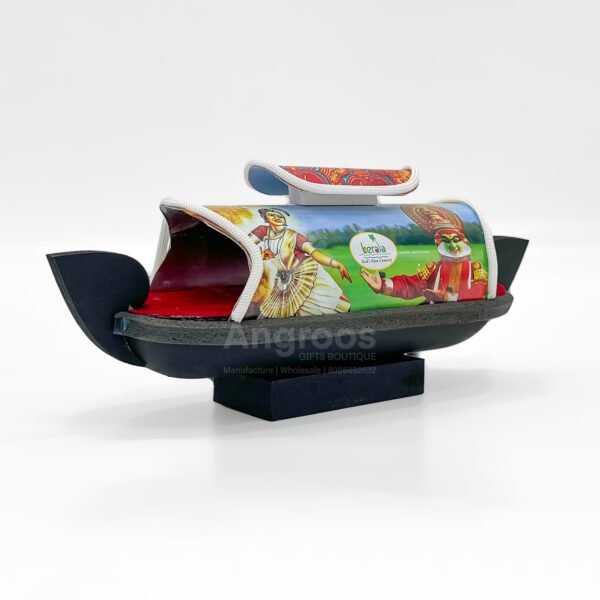 Colorful 9 Inch Kerala Miniature Houseboat – Traditional Travel Gift - Image 3