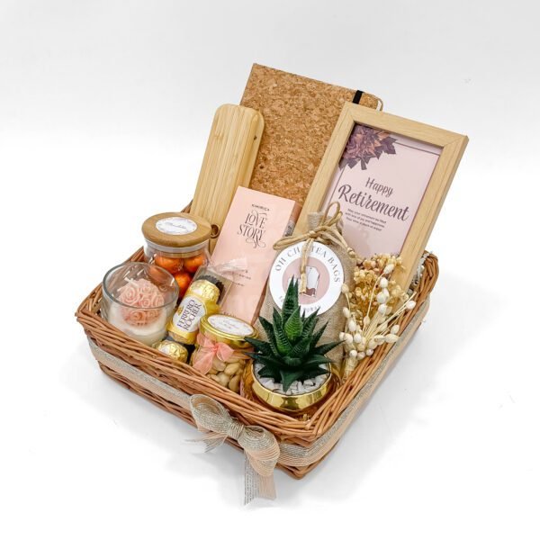 Elegant Retirement Gift Basket – Bamboo Diary, Chocolates, Tea & Keepsakes - Image 3