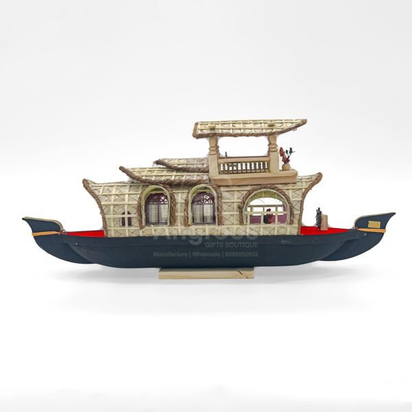 Kerala Houseboat Decor Showpiece – Double Deck 15 Inch Handcrafted Model - Image 4