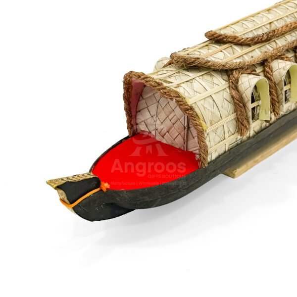 Artisan-Crafted 14 Inch Kerala Houseboat Model – Authentic South Indian Decor - Image 4