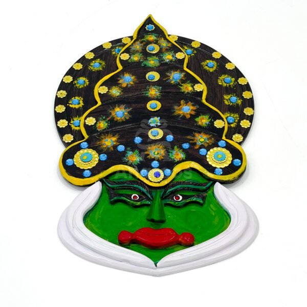 Kerala Traditional Kathakali Face Wall Hanging – 16 Inch Handcrafted Décor Piece - Image 4