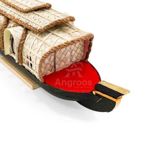 Premium Handcrafted Traditional Boat Showpiece – 15 Inch Kerala Houseboat Model - Image 5