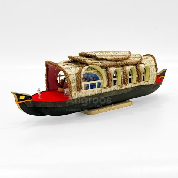 Artisan-Crafted 14 Inch Kerala Houseboat Model – Authentic South Indian Decor - Image 5