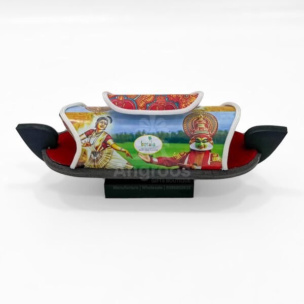 Colorful 9 Inch Kerala Miniature Houseboat – Traditional Travel Gift - Image 6