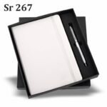 White Elastic Diary Pen Gift Set