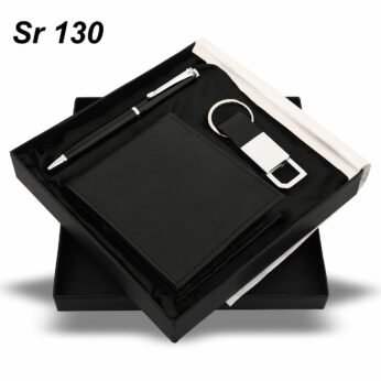 Corporate Wallet Gift Set – Premium Black Wallet, Pen & Keychain Combo for Executive Gifting