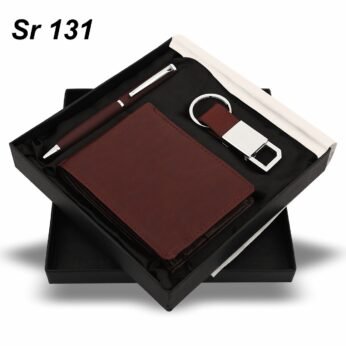 Premium Brown Wallet Pen Keychain Gift Set – Elegant Corporate Gifting Solution for Men