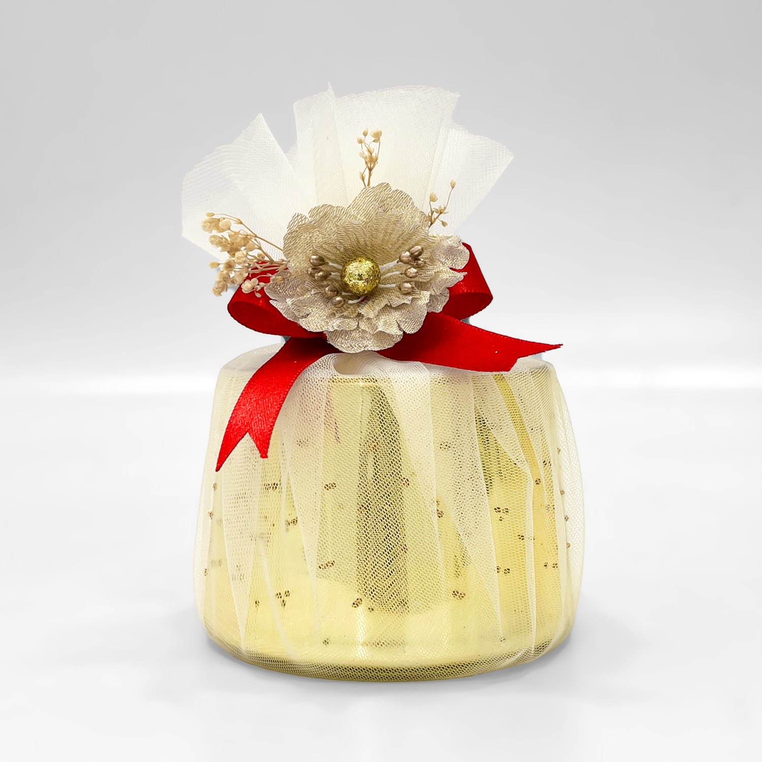 Golden round candle