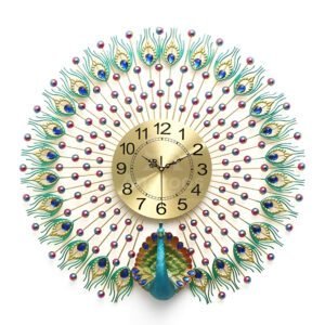 Peacock Feather Wall Clock