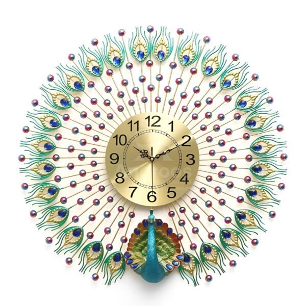 Peacock Feather Wall Clock