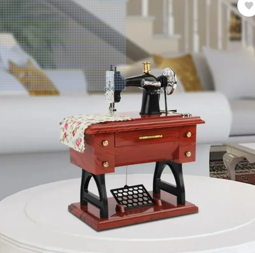 Vintage Sewing Machine Music Box