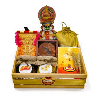 Authentic Onam Celebration Tray with Kerala Snacks & Keepsakes