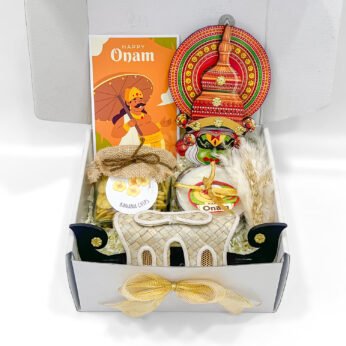 Charming Onam Gift Hamper Box with Kathakali & Coconut Candle