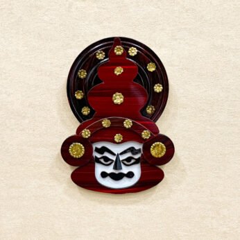 Handcrafted 8 Inch Kerala Kathakali Mask Wall Hanging – Ethnic Wooden Décor