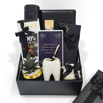 Elegant Dentist Gift Hamper with Tooth Mug, Flask & Chocolates
