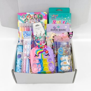 Unicorn Girls Kids Gift Hamper with Pop Purse, Diary, Art Supplies & Cute Accessories